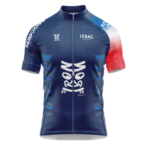 🔵🔴👨 IRON TOINOU Maillot Cyclisme Homme Blue